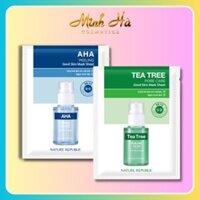 Mặt nạ giấy Nature Republic AHA/ TEA TREE Peeling Good Skin Mask Sheet 24ml dưỡng sáng, đều màu da và ngăn ngừa mụn