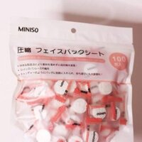 Mặt nạ giấy nén Miniso 100 viên