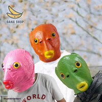 Mặt nạ hóa trang cosplay hình đầu cá xanh lá nhiều màu bằng cao su silicon chơi halloween