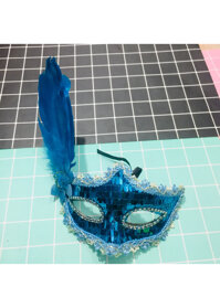 Mặt nạ hoá trang kim sa đính hoa lông vũ nhiều màu - MẪU 4