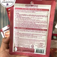 Mặt nạ hồng sâm 3D Foodaholic - Red ginseng natural essence mask