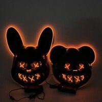 Mặt nạ kinh dị Halloween Phát sáng Mặt nạ thỏ đẫm máu Mặt nạ phát sáng LED Thỏ kinh dị Lễ hội Đạo cụ dự tiệc 9.22 P9BN