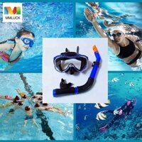 Mặt nạ lặn dưới nước MMLUCK, Kính lặn chống sương mù chống thấm nước, Mặt nạ hô hấp thở an toàn Không rò rỉ Bộ đồ lặn nữ dưới nước