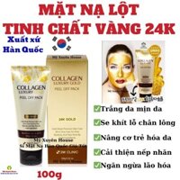 Mặt Nạ Lột Tinh Chất Gold 24K 3W CLinic Collagen & Luxury Gold Peel Off Pack 100g Giúp Nâng Cơ Trẻ Hóa Làn Da Se Khít Lỗ