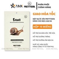 Mặt Nạ Ốc Sên Prettyskin Total Solution Essential Sheet Mask Snail – Hộp 10 Miếng