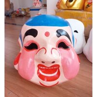 Mặt nạ ông địa má phính tóc xanh bằng giấy bồi
