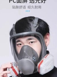 Mặt nạ phòng độc phun sơn toàn mặt chống khí hóa chất công nghiệp bảo vệ toàn mặt bụi mặt nạ phòng độc thuốc trừ sâu mặt nạ chống khói 3m của mỹ