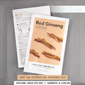 Mặt nạ sâm Missha Pure Source Cell Sheet Mask Red Ginseng