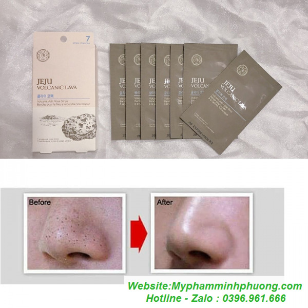 Mặt nạ Volcanic black head aloe nose strip package