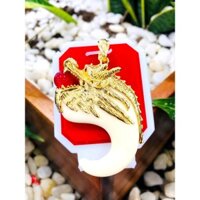 Mặt nanh  nhân tạo bọc đầu rồng ngậm hạt đỏ