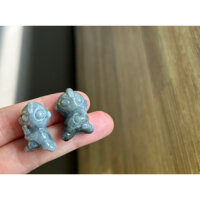 mặt Ngọc Jadeite Jade A thiên nhiên chạm hình siêu nhân điện quang chibi