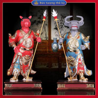 Mặt ngựa đầu trâu giống ngưu tướng quân mã tướng quân thần tượng địa phủ âm thần nhựa phật tượng ngưu đầu mã mặt tượng t