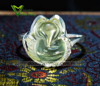 Mặt nhẫn đá hồ ly thạch anh vàng