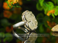 Mặt nhẫn đá tỳ hưu thạch anh vàng