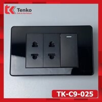 Mặt Ổ Cắm Công Tắc Điện Âm Tường - Mặt Nhựa Acrylic Đen Bóng Kính Cao Cấp - Thương Hiệu Nhật Bản TENKO TK-C9-025