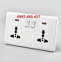 Mặt ổ cắm điện âm tường 6 lỗ tròn 146mm x 86mm 13A cao cấp