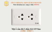 Mặt ổ cắm đôi ( 2 ổ cắm) 3 chấu 16A S19 Sino