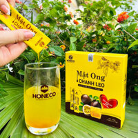 Mật Ong chanh leo hộp 15 gói, thức uống giải nhiệt hoàn hảo, chua ngọt đã khát