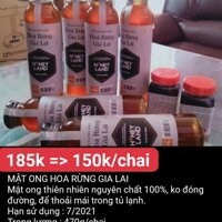 MẬT ONG HOA RỪNG GIA LAI SALE MẠNH 150K/CHAI 470G