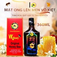 Mật ong lên men Võ Kiệt 360ml, mật ong nguyên chất kết hợp 7 loại men lá thảo mộc, giúp bồi bổ cơ thể, ngủ ngon