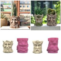 Mật Ong Linh Hoạt Silicon Trồng Khuôn Ông Già Hình Mặt Cung Cấp Làm Tay Cho Nồi Hấp Bê Tông Và Trang Trí