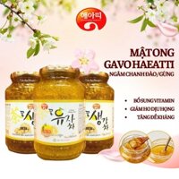 Mật ong ngâm chanh đào gừng GAVOFARMS HAEATTI Hàn Quốc bổ sung vitamin giảm đờm dịu cơn ho tăng đề kháng Lọ 1kg