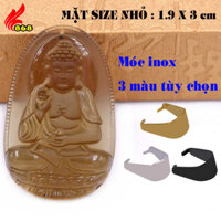 Mặt Phật A di đà pha lê nâu kèm móc inox - Phật bản mệnh, mặt dây chuyền