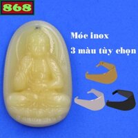 Mặt phật A di đà vàng 4.3 cm kèm móc inox