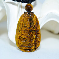 Mặt Phật Bản Mệnh Dành Cho Người Mệnh Thổ - Kim (Tặng Kèm Dây Đeo Cổ) Cao 45mm