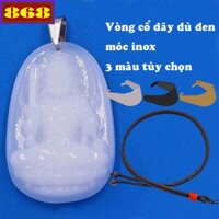Mặt Phật Bất động minh vương đá trắng, đá vàng 2.2 x 3.6cm, 3.2 x 5cm kèm vòng cổ dây dù đen+móc
