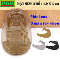 Mặt Phật Bất Động Minh Vương pha lê nâu 1.9 x 3cm, 3.2 x 5cm kèm móc dây chuyền inox