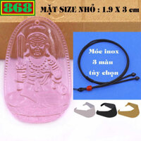 Mặt Phật Bất động minh vương pha lê hồng 3 cm, 5 cm kèm vòng cổ dây dù đen + móc inox, Phật bản mệnh, mặt dây chuyền