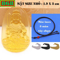 Mặt Phật Bất động minh vương pha lê vàng 3 cm, 5 cm kèm vòng cổ dây dù đen + móc inox, Phật bản mệnh, mặt dây chuyền