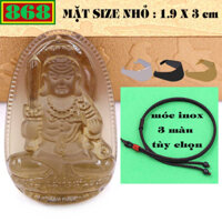 Mặt Phật Bất Động Minh Vương pha lê nâu 1.9 x 3cm, 3.2 x 5cm kèm vòng cổ dây dù nâu + móc dây chuyền inox
