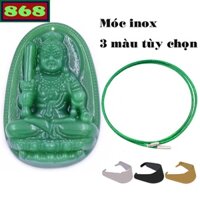 Mặt Phật Bất động minh vương đá xanh kèm vòng cổ dây cao su - Mặt Phật bản mệnh