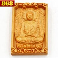 Mặt Phật Đại Nhật Như Lai 6 cm gỗ hoàng đàn, mặt dây chuyền