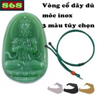 Mặt Phật Đại nhật như lai đá xanh kèm vòng cổ dây dù - Mặt Phật bản mệnh