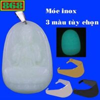 Mặt Phật Đại nhật như lai đá dạ quang 3.6 cm kèm móc inox - Phật bản mệnh