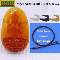Mặt Phật Đại nhật như lai pha lê trà 3 cm, 5 cm kèm vòng cổ dây dù đen + móc inox, Phật bản mệnh, mặt dây chuyền