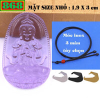 Mặt Phật Đại nhật như lai pha lê tím 3 cm, 5 cm kèm vòng cổ dây dù đen + móc inox, Phật bản mệnh, mặt dây chuyền