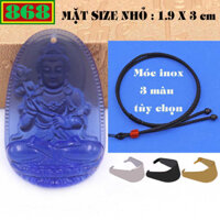 Mặt Phật Đại thế chí pha lê xanh dương 3 cm, 5 cm kèm vòng cổ dây dù đen + móc inox, Phật bản mệnh, mặt dây chuyền