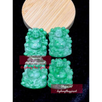 Mặt Phật Di Lạc Đa Cẩm Thach Lên Xanh Lý kt cao 3.9cm siêu đẹp hàng kiểm định