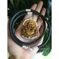 Mặt Phật Di Lặc mắt hổ bọc bạc