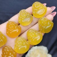 Mặt Phật Di Lặc Ngọkc Agatee Vàng - Phong Thủy TUDO