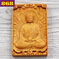 Mặt phật gỗ ngọc am Như lai Đại nhật, mặt dây chuyền