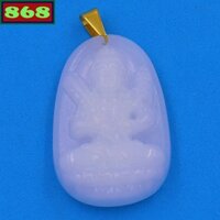 Mặt Phật Hư Không Tạng Bồ Tát đá trắng 3.6cm