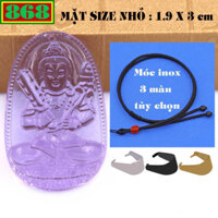 Mặt Phật Hư không tạng pha lê tím 3 cm, 5 cm kèm vòng cổ dây dù đen + móc inox, Phật bản mệnh, mặt dây chuyền
