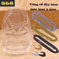 Mặt Phật Hư không tạng thủy tinh trắng kèm dây chuyền inox rắn, mặt Phật bản mệnh, trang sức phong thủy