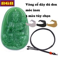 Mặt Phật Phổ hiền đá xanh, đá đen 2.2 x 3.6cm, 3.2 x 5cm kèm vòng cổ dây dù đen + móc inox