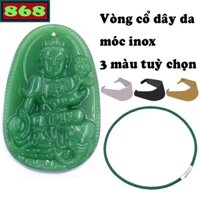 Mặt Phật Phổ hiền đá xanh kèm vòng cổ dây da - Mặt Phật bản mệnh